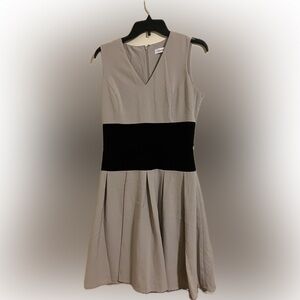 Calvin Klein Elegant Gray Sleeveless Dress 8325